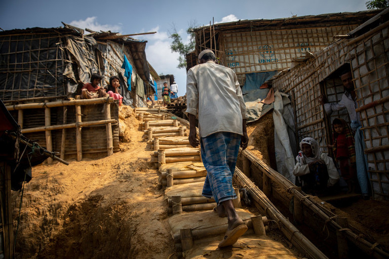 Older Rohingya refugee in a camp near Cox's Bazar, south-eastern Bangladesh.