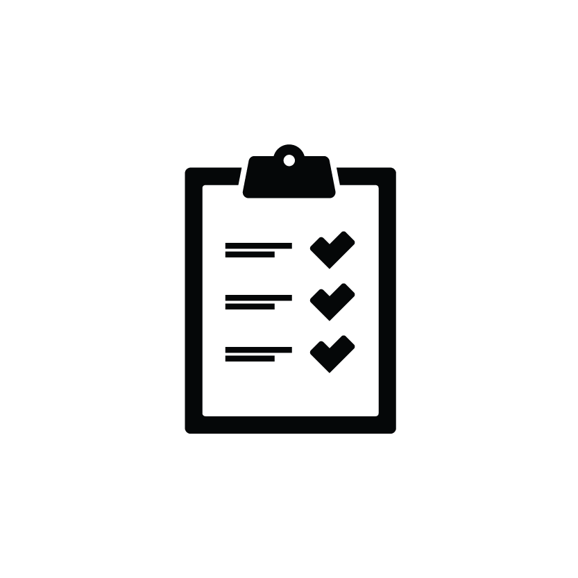 An illustrated icon of a checklist on a clipboard